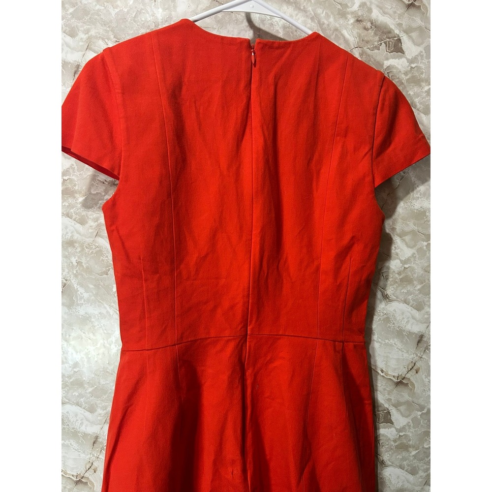 Banana Republic Red Sheath Dress Square Neck Cap Sleeve Size 10 Cocktail Work - Picture 4 of 8